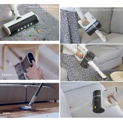 Aspirator vertical fara fir Xiaomi Lydsto H4, 1000W, 25 kPa, 0.4 l, 3 trepte, Autocuratare, Autonomie pana la 60 min, Alb