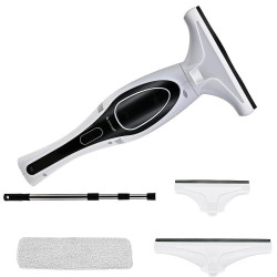 Aspirator geamuri Attractive Luna 100 Pro, Baterie Li-ion 2AH, 50 ml, Autonomie pana la 30 min, Alb/Negru