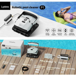 Robot curatare piscine Xiaomi Lydsto P1, 150W, SMART, Pana la 180 m², 3 L, 3 perii, Timer, Alb