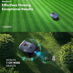 Robot tuns iarba/gazon HOOKII Neomow X Pro, 6000 m², 4 moduri, Functionare fara cablu sau antene, 60 dB, Wi-Fi, 4G, Bluetooth, Autonomie 180 min, Gri