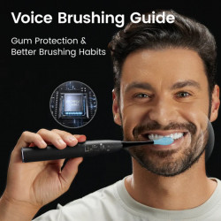 Oclean X Ultra 20 Electric Toothbrush, AI Voice Assistant, 84,000 rpm, Wi-Fi, Bluetooth, Touchscreen, Up to 40 Days of Battery Life, Black