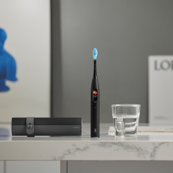 Ηλεκτρική οδοντόβουρτσα Oclean X Ultra 20 S, 84000 rpm, AI, Ευφυείς αισθητήρες, Bluetooth, Wi-Fi, Προσαρμογή στην ορθοδοντική θεραπεία, LED, 3 κεφαλές, Μαύρο