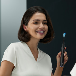 Periuta de dinti electrica Oclean X Ultra 20 S, 84000 rpm, AI, Senzori inteligenti, Bluetooth, Wi-Fi, Adaptare la tratamentul ortodontic, LED, 3 capete, Negru