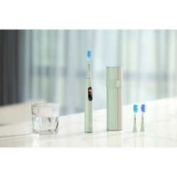 Oclean X Ultra 20 S Electric Toothbrush, 84,000 rpm, AI, Smart Sensors, Bluetooth, Wi-Fi, Orthodontic-Friendly, LED, 3 Brush Heads, Green