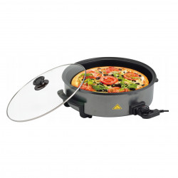 Електрически тиган Royalty Line PP-18214, 1500W, 42 см, 5.5 l, Стъклен капак, Термостат, Шагрен