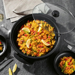 Ηλεκτρικό τηγάνι Royalty Line PP-18214, 1500W, 42 cm, 5,5 l, γυάλινο καπάκι, θερμοστάτης, πράσινο σαγκουίνι