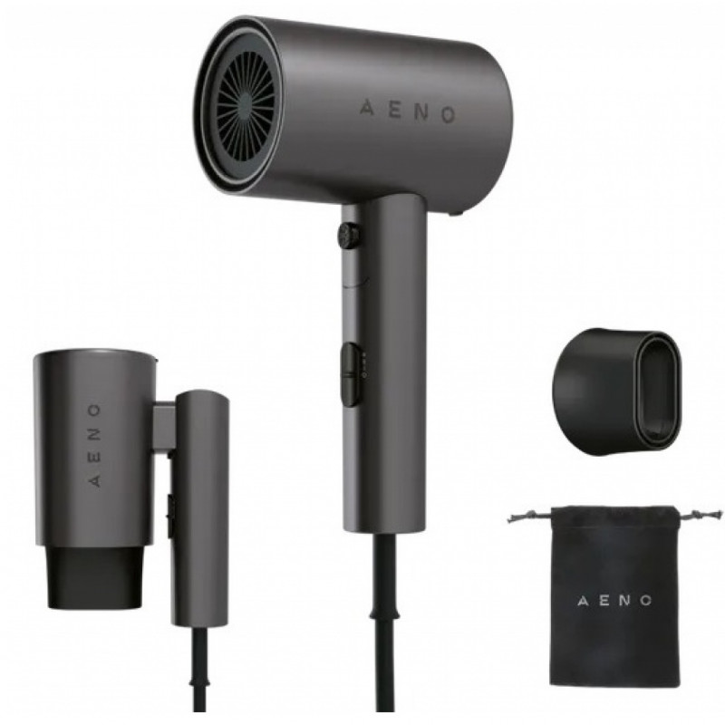 Uscator de par AENO AHD0002, 2000W, 3 trepte, Cool shot, Maner pliabil, Concentrator, Ionizare, 67 dB, Gri