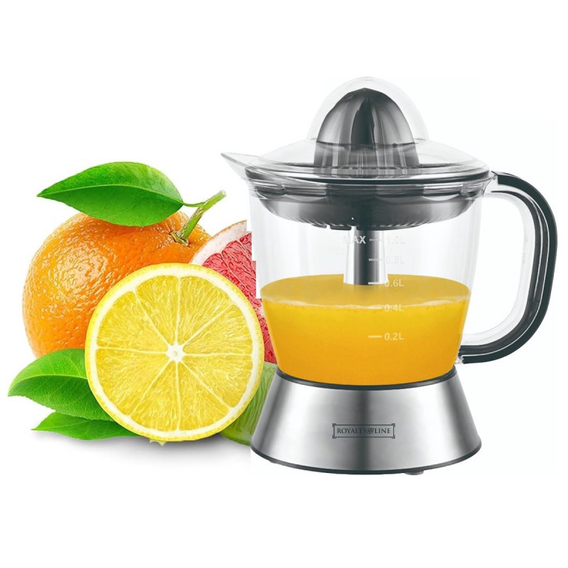 Citrusprés Royalty Line RL-CJ9404, 40W, 1 l, Push start, 2 kúp, rozsdamentes acél, Inox