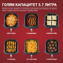 Фритюрник с горещ въздух Instant Pot Vortex Plus ClearCook & OdourErase 140310401, 1700W, 5.7 л, 6 програми, 35-205C, EvenCrisp, Двоен филтър, Черен