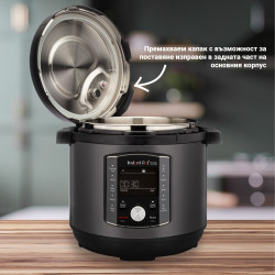 Instant Pot Pro Crisp + Air Fryer 140002701, 1500 W, 7,6 L, 11 program, Air Fryer kosár, LCD kijelző, Fekete színű