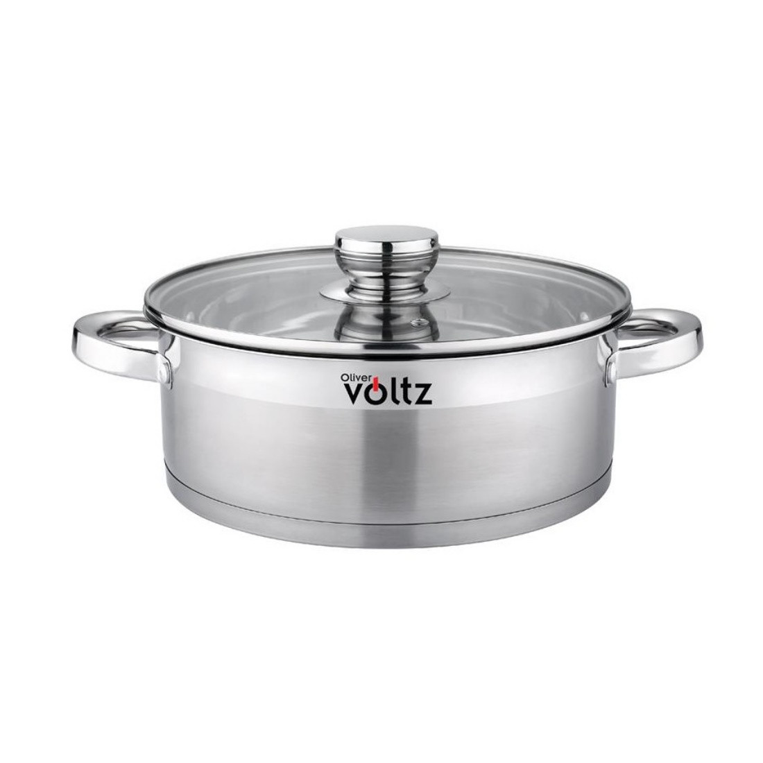 Тенджера Oliver Voltz OV51210Q24, 3.9 л, 24 x 9 см, Плитка, Индукция, Дебело дъно, Инокс