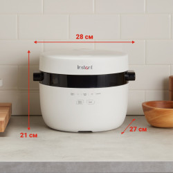Уред за приготвяне на ориз Instant Pot Rice Cooker 12 140-5021-01-EU, 600W, 2.8 л, 6 програми, CarbReduce, Без BPA/PFOA/PTFE, Бял