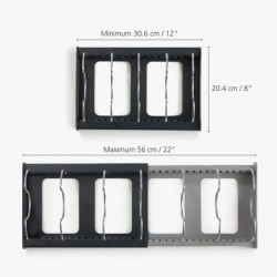 Organizator de vase Joseph Joseph 85167, 7 Separatoare reglabile, Extensibil, Gri/Negru