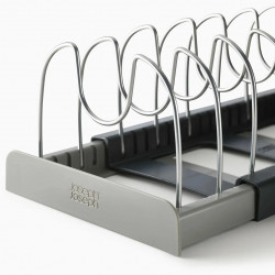 Organizator de vase Joseph Joseph 85167, 7 Separatoare reglabile, Extensibil, Gri/Negru