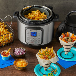Instant Pot Duo Crisp + Φριτέζα αέρος 140004201, 1500 W, 8 L, 11 προγράμματα, καλάθι φριτέζας αέρος, EvenCrisp, Inox