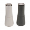 Joseph Joseph 95036 Salt and Pepper Mill Set (2-piece), Manual, Ceramic Grinding Mechanism, Adjustable Coarseness, BPA-Free, White/Gray