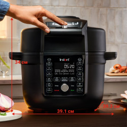 Multicooker si friteuza Instant Pot Duo Crisp Ultimate Lid 140005901, 1500W, 6.2L, 11 programe, coș Ultimate Lid, EvenCrisp, negru