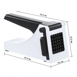 Feliator cartofi Izibizi PS-321B, Otel inoxidabil, Varfuri din cauciuc, Fara BPA, alb/negru