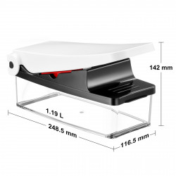 Presă multifuncțională Izibizi PS-331A, 1,2 l, 2 lame, oțel inoxidabil, picioare de cauciuc, fără BPA, alb/negru