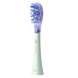 Комплект 2 бр резервни глави за електрическа четка за зъби Oclean Ultra White Brush Head, Твърда, За Избелване, DuPont, FlexFit, 2 бр, Зелен