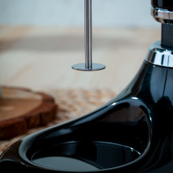 Frappé mixer Oliver Voltz OV51163E, 100W, Rozsdamentes acél tál 450 ml űrtartalommal, 2 sebességfokozat, Acél habverő, Fekete színű