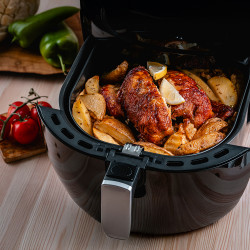 Friteuza cu aer cald Oliver Voltz OV51980F, 1800W, 7.7 L, 8 programe, Timer, Negru