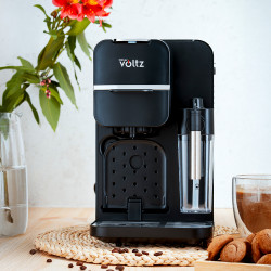 Espressor capsule si cafea macinata 8in1 Oliver Voltz OV51171I5, 1350W, 20 bar, Spumare lapte, Negru