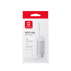 Oclean W10 Lite fogászati zuhany, 3 üzemmód, 2 fúvóka, 1200 impulzus percenként, 140 PSI-ig, USB-C, fehér színű