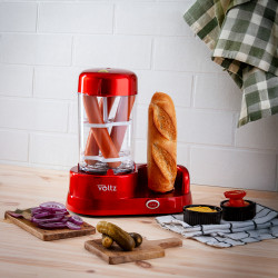 Aparat preparare hot dog Voltz OV51984A, 365W, Functie fierbere oua, Acoperire antiaderenta,