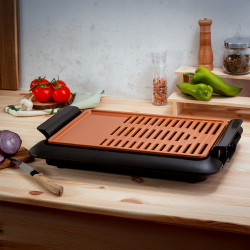 Бездимна скара Oliver Voltz OV51015J, 1250W, 36x23см, 2 зони, Незалепващо покритие, Черен