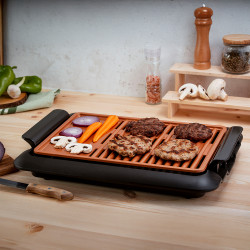 Бездимна скара Oliver Voltz OV51015J, 1250W, 36x23см, 2 зони, Незалепващо покритие, Черен