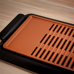 Oliver Voltz OV51015J Smokeless Grill, 1250W, 36x23 cm, 2 cooking zones, Non-stick coating, Black/Orange