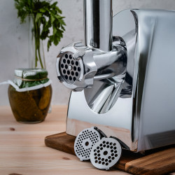 Voltz V51991A Meat Grinder with Tomato Attachment, 1400W, Reverse Function, Sauce and Kubbe Accessories, White