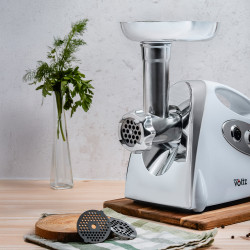 Voltz V51991A Meat Grinder with Tomato Attachment, 1400W, Reverse Function, Sauce and Kubbe Accessories, White