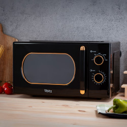 Φούρνος μικροκυμάτων Oliver Voltz OV51443E, 700W, 20 l, 5 στάδια, Χρονοδιακόπτης, Απόψυξη, Μαύρο