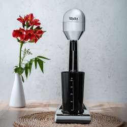 Mixer frappe Oliver Voltz OV51163D, 100W, 2 viteze, Metal, Crom/Negru