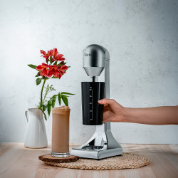 Mixer frappe Oliver Voltz OV51163D, 100W, 2 viteze, Metal, Crom/Negru