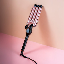 Ретро преса Oliver Voltz OV51102D, 60W, Керамика и турмалин, 140-200C, LED дисплей, Черен/розовозлатист