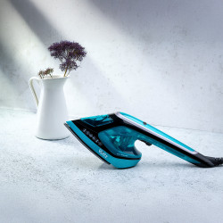 Fier de calcat cu aburi 2in1 Oliver Voltz OV51051C, 1800 W, 180 ml, Talpa ceramica, Calcare verticala, Termostat, Oprire automata, Turcoaz