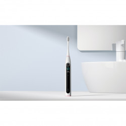 Електрическа четка за зъби Oclean X Lite, 72000 об/мин, 5 режима, Smart, Тъчскрийн, До 40 дни автономия, Отчитане на почистените зони, Светлосив