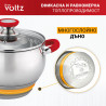 Κατσαρόλα Oliver Voltz OV51210N26, 26cm, 7.7l,  Επαγωγή, Λαβές από σιλικόνη , Inox/Κόκκινος