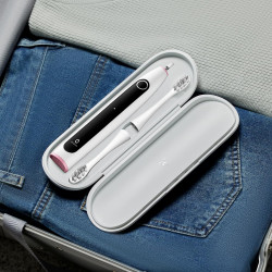 Ηλεκτρική οδοντόβουρτσα Oclean X Lite Set, 72000 στροφές ανά λεπτό, 5 λειτουργίες, Smart, Οθόνη αφής, Αυτονομία έως 40 ημέρες, Αναφορά καθαρισμένων περιοχών, +Θήκη, Ανοιχτό γκρι