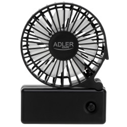Сгъваем вентилатор Adler AD 7336, 6.5 см, 46.2 dB, 2xAA, Перка наклонена под ъгъл 30 градуса, Черн