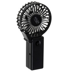 Ventilator portabil Adler AD 7336, Pliabil, 6,5 cm, 46,2 dB, 2xAA, Pala inclinata la 30°, Negru