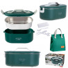 Ηλεκτρικό κουτί φαγητού Adler AD 4522, 45W, 0.8 l, Μέχρι 70C, Δοχείο από ανοξείδωτο ατσάλι, Θερμοσακούλα, Πράσινο