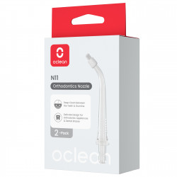 Комплект накрайници за ортодонтия Oclean N11, 2 бр, Съвместим с W10, Дълбоко почистване, Прозрачен