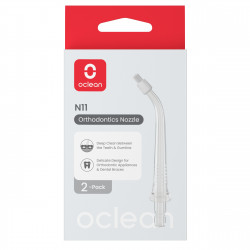 Комплект накрайници за ортодонтия Oclean N11, 2 бр, Съвместим с W10, Дълбоко почистване, Прозрачен