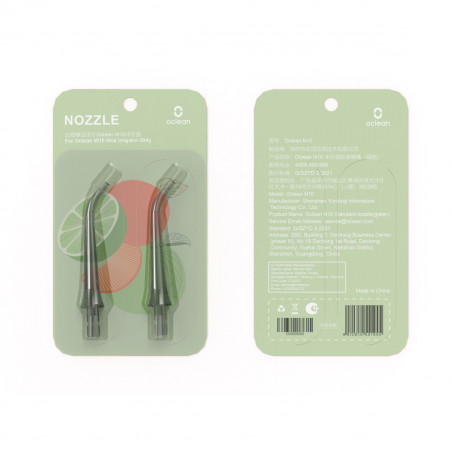 Set 2 capete ortodontice Oclean N10, compatibile cu W10, Curatare zilnica, Verde