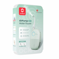 Irigator dentar Oclean AirPump A10, 3 moduri, 2 duze, 40 zile autonomie, IPX7, USB-C, Verde