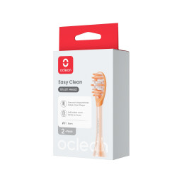 Set 2 capete de schimb pentru periuta de dinti Oclean Easy Clean P1K2, Tare, Acoperire cu silicon, Portocaliu